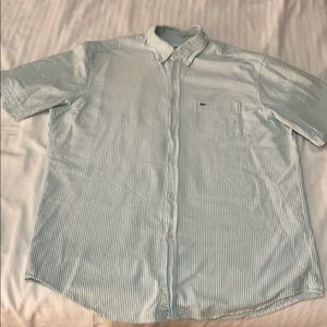 Lacoste Green Stripe short sleeve button up